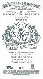 2014 Topps Allen & Ginter - Mini A & G Back #96 Madison Bumgarner Back