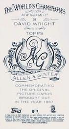 2014 Topps Allen & Ginter - Mini A & G Back #98 David Wright Back