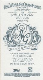 2014 Topps Allen & Ginter - Mini A & G Back #108 Nolan Ryan Back