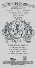2014 Topps Allen & Ginter - Mini A & G Back #129 Hank Aaron Back