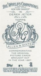 2014 Topps Allen & Ginter - Mini A & G Back #145 Derek Jeter Back