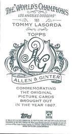 2014 Topps Allen & Ginter - Mini A & G Back #161 Tommy Lasorda Back