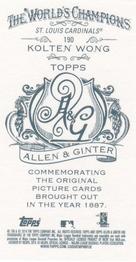 2014 Topps Allen & Ginter - Mini A & G Back #190 Kolten Wong Back