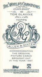 2014 Topps Allen & Ginter - Mini A & G Back #193 Tom Glavine Back