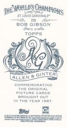 2014 Topps Allen & Ginter - Mini A & G Back #226 Bob Gibson Back