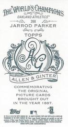 2014 Topps Allen & Ginter - Mini A & G Back #268 Jarrod Parker Back