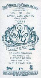 2014 Topps Allen & Ginter - Mini A & G Back #288 Evan Longoria Back
