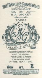 2014 Topps Allen & Ginter - Mini A & G Back #300 R.A. Dickey Back