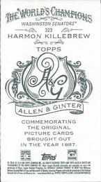 2014 Topps Allen & Ginter - Mini A & G Back #323 Harmon Killebrew Back