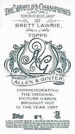 2014 Topps Allen & Ginter - Mini A & G Back #327 Brett Lawrie Back