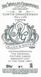 2014 Topps Allen & Ginter - Mini A & G Back #331 Curtis Granderson Back