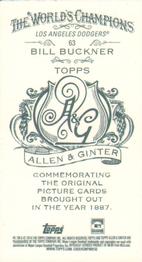 2014 Topps Allen & Ginter - Mini A & G Back #63 Bill Buckner Back