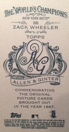 2014 Topps Allen & Ginter - Mini A & G Back #200 Zack Wheeler Back