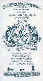 2014 Topps Allen & Ginter - Mini No Card Number #NNO Evan Longoria Back