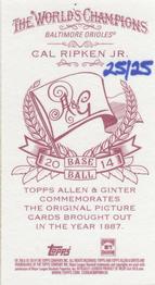 2014 Topps Allen & Ginter - Mini Flag Back #76 Cal Ripken Jr. Back