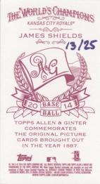 2014 Topps Allen & Ginter - Mini Flag Back #237 James Shields Back