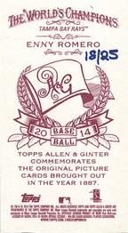 2014 Topps Allen & Ginter - Mini Flag Back #299 Enny Romero Back