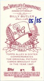 2014 Topps Allen & Ginter - Mini Flag Back #348 Billy Butler Back