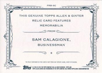 2014 Topps Allen & Ginter - Relics #FRB-SC Sam Calagione Back