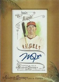 2014 Topps Allen & Ginter - Framed Mini Autographs #AGA-MTR Mike Trout Front