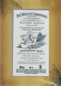 2014 Topps Allen & Ginter - Framed Mini Autographs Red Ink #AGA-MW Michael Wacha Back