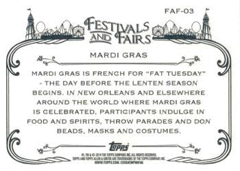 2014 Topps Allen & Ginter - Festivals & Fairs #FAF-03 Mardi Gras Back