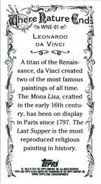 2014 Topps Allen & Ginter - Mini Where Nature Ends #WNE-01 Leonardo da Vinci Back