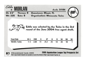 2005 Grandstand Appalachian League Top Prospects #NNO Eddie Morlan Back
