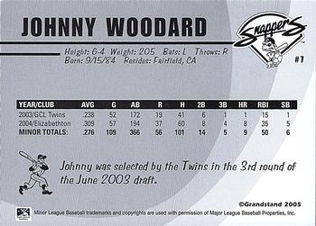 2005 Grandstand Beloit Snappers #NNO Johnny Woodard Back