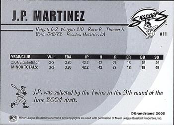 2005 Grandstand Beloit Snappers #NNO J.P. Martinez Back