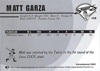 2005 Grandstand Beloit Snappers Update #NNO Matt Garza Back