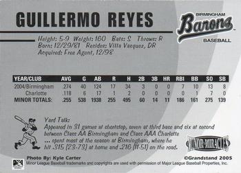 2005 Grandstand Birmingham Barons #NNO Guillermo Reyes Back