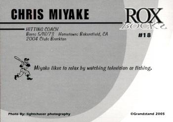 2005 Grandstand Brockton Rox #NNO Chris Miyake Back