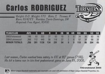 2005 Grandstand Clearwater Threshers #NNO Carlos Rodriguez Back