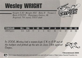2005 Grandstand Columbus Catfish #NNO Wesley Wright Back