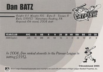 2005 Grandstand Columbus Catfish #NNO Dan Batz Back
