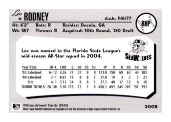 2005 Grandstand Erie SeaWolves #NNO Lee Rodney Back
