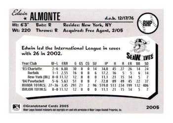 2005 Grandstand Erie SeaWolves #NNO Edwin Almonte Back