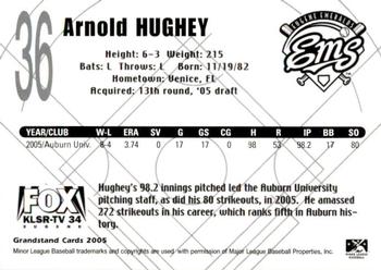 2005 Grandstand Eugene Emeralds #NNO Arnold Hughey Back
