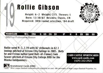 2005 Grandstand Everett AquaSox #23 Rollie Gibson Back