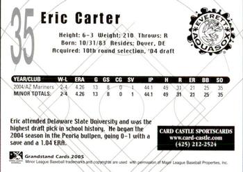 2005 Grandstand Everett AquaSox #27 Eric Carter Back