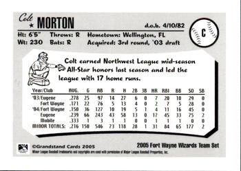 2005 Grandstand Fort Wayne Wizards #16 Colt Morton Back