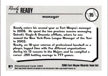 2005 Grandstand Fort Wayne Wizards #26 Randy Ready Back