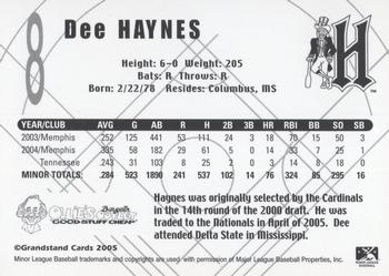 2005 Grandstand Harrisburg Senators #NNO Dee Haynes Back