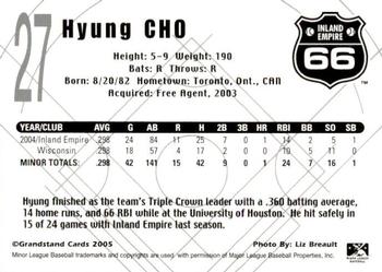 2005 Grandstand Inland Empire 66ers #NNO Hyung Cho Back