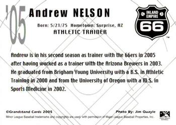 2005 Grandstand Inland Empire 66ers #NNO Andrew Nelson Back