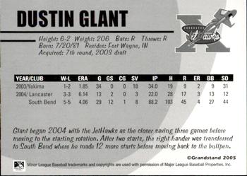 2005 Grandstand Lancaster JetHawks #NNO Dustin Glant Back