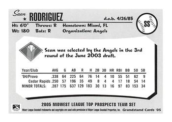 2005 Grandstand Midwest League Top Prospects #NNO Sean Rodriguez Back