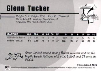 2005 Grandstand Mississippi Braves #NNO Glenn Tucker Back