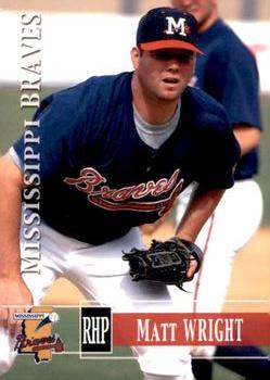 2005 Grandstand Mississippi Braves #NNO' Matt Wright Front
